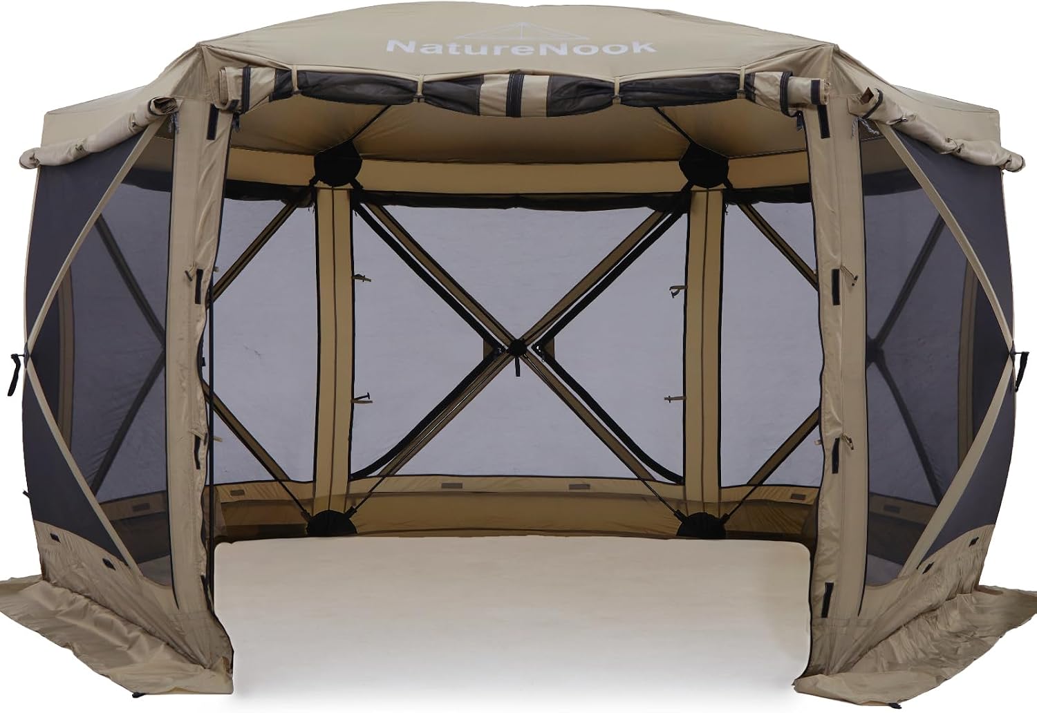Outdoor Pop Up Tent with Mesh Screen – 12x12 Portable Canopy Tent for Camping, Beach, Garden, Picnic, Backyard, Beach