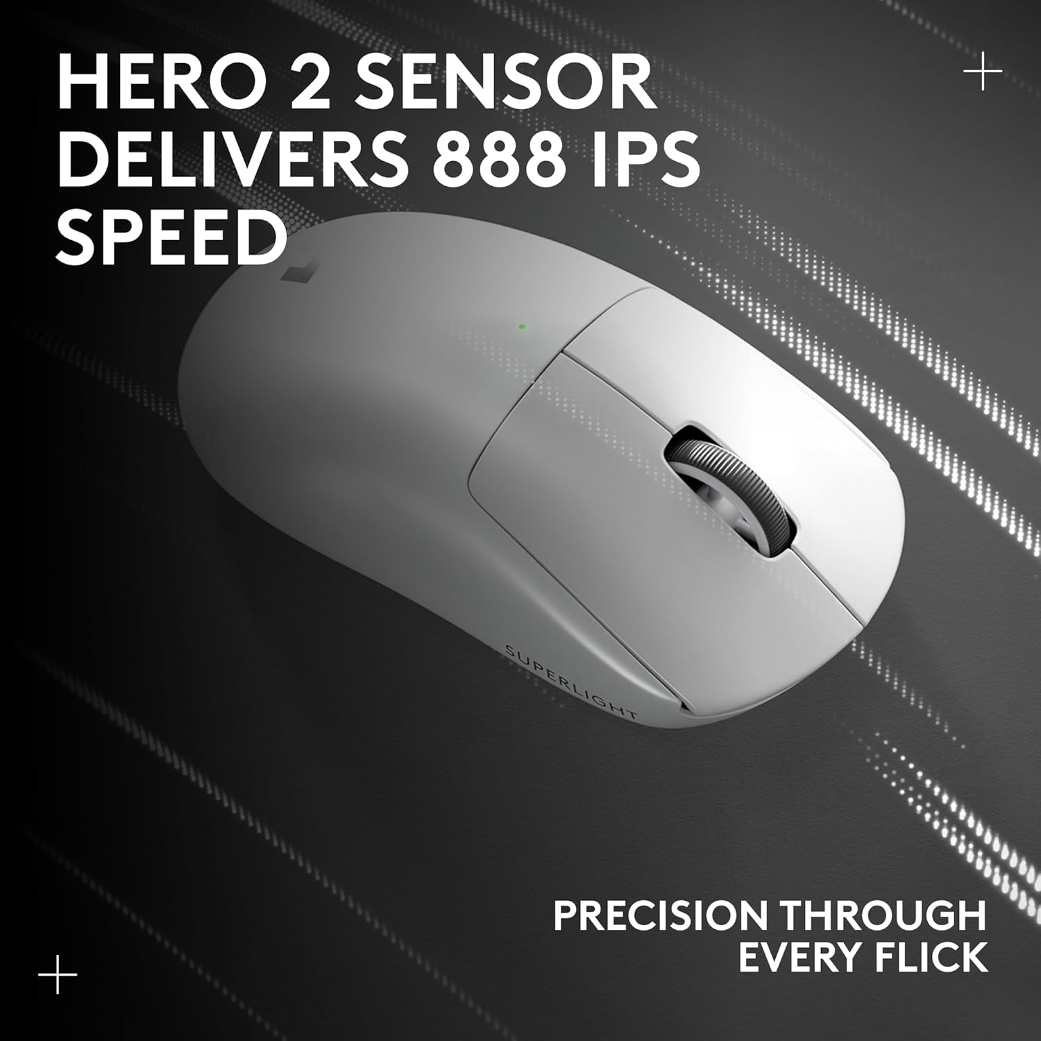 Logitech G PRO X Superlight 2 Wireless Gaming Mouse, 60g Pro-Grade with 5 Programmable Buttons, 44k DPI Sensor, 8kHz Report Rate, USB-C Charging for PC/Mac - White