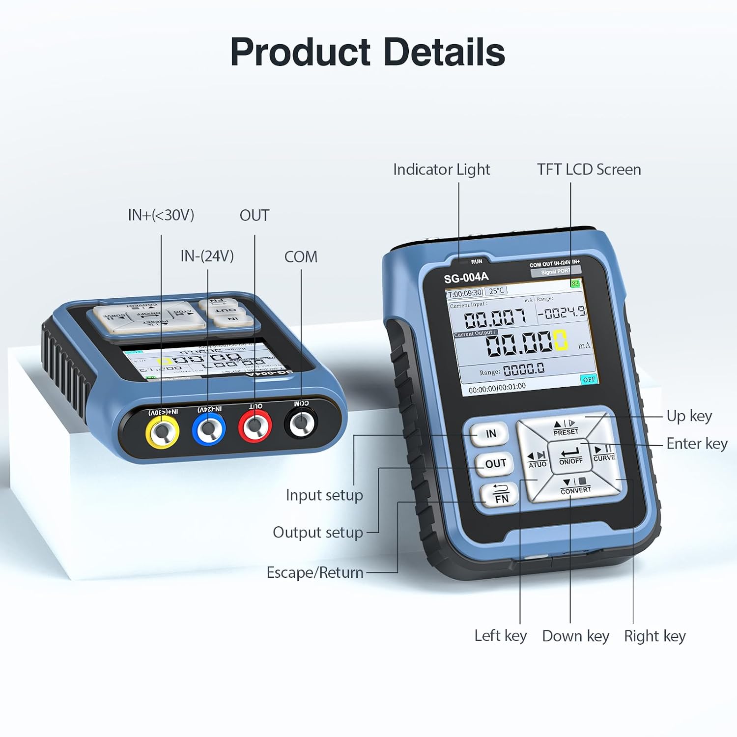 Riiai SG004A 4-20ma 0-24V Signal Generator, Programmable Current Voltage Generator, Resistance Millivolt Thermocouple Tester, Real-time Curve, 3000mAh USB Rechargeable, for PLC Simulator