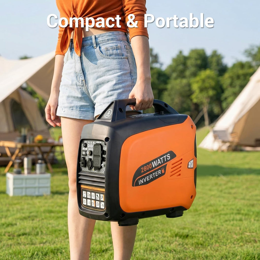 Oxseryn 2800-Watts Portable Inverter Generator, Gas Generators for Home Use, Camping, Super Quiet Emergency Home Backup, with Fuel Shut Off, 1.1Gal Fuel Tank, 39Lbs, EPA Compliant