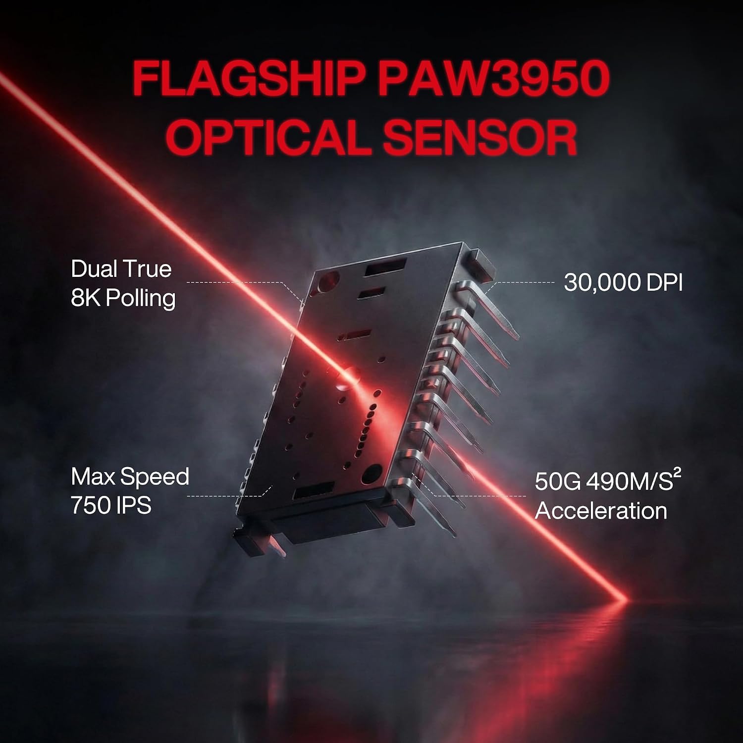 Angry miao AM Infinity Wireless Gaming Mouse, 49g Magnesium-Aluminum, PAW3950 30K DPI, 8K Polling, Anti-Double Click Optical-Micro Switches, Hot-Swap Battery, Tri-Mode RGB Programmable Mouse for FPS