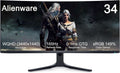 Dell Alienware 34 Curved QD-OLED Gaming Monitor - 34.18' WQHD (3440x1440) 21:9-165Hz - 0.1ms GTG - 1800R - DCI-P3 99.3% - sRGB 149% - AMD FreeSync Premium Pro - VESA AdaptiveSync Display