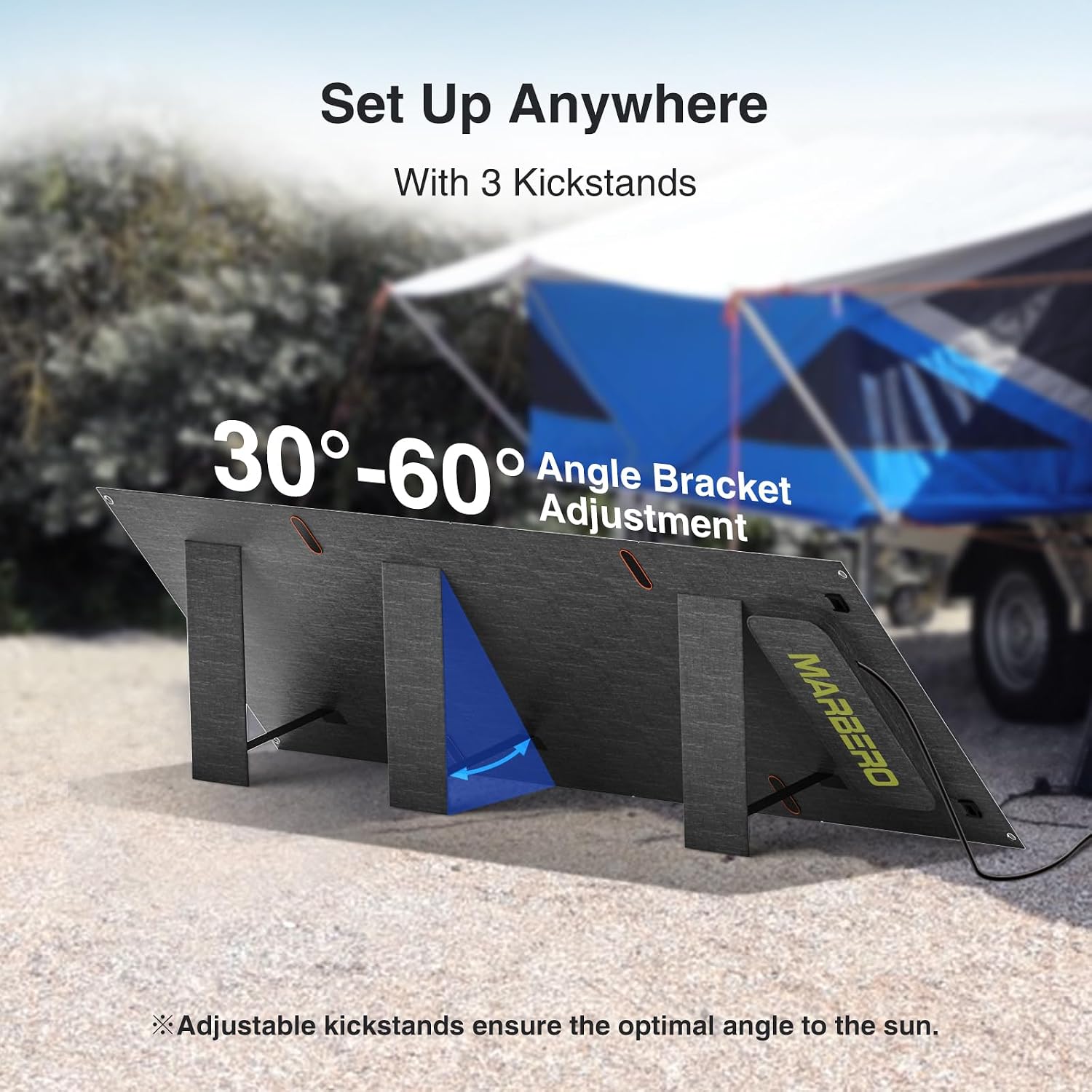 MARBERO 200W Portable Solar Panel for Power Station IP68 Waterproof 200 Watt Foldable Solar Charger >23% High Efficiency Compatible with Solar Generator for Camping RV Outdoor Cloudy