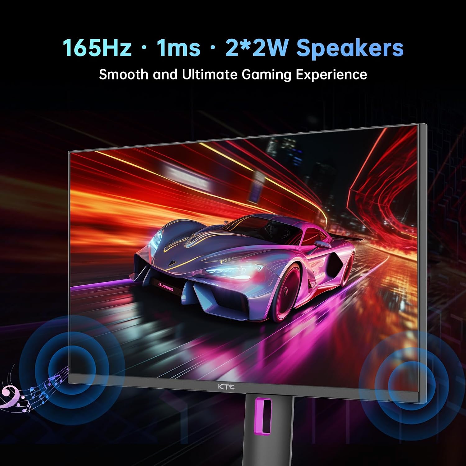 KTC Mini LED Monitor 27 Inch, HDR1000 1440P 165Hz 144Hz Gaming Monitor,Built-in Speakers, Type-C 90W, HDMI/DP/USB,Swivel/Height/Pivot/Tilt Adjustable, VESA, 2K PC Monitor for Gamer & Designer
