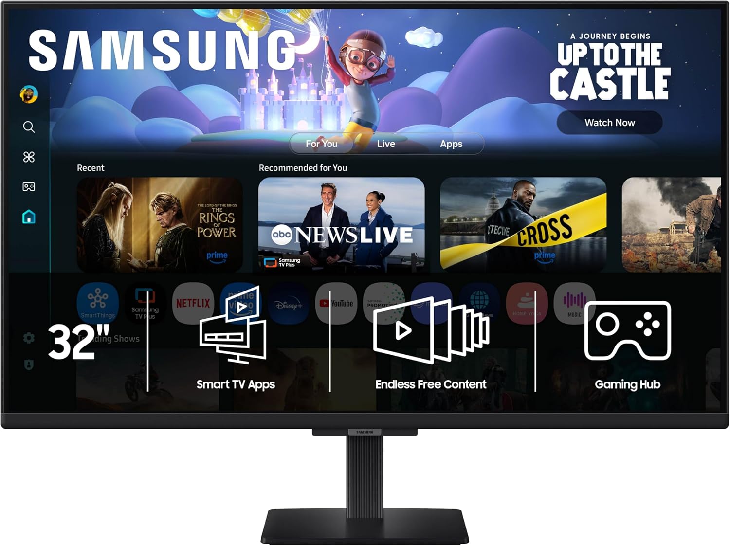 Samsung 32-Inch M5 (M50F) Series FHD Smart Monitor with Streaming TV, Speakers, HDR10, Gaming Hub, Multiple Ports, Workout Tracker, Vision Accessibility Tools, Black, LS32FM502ENXZA