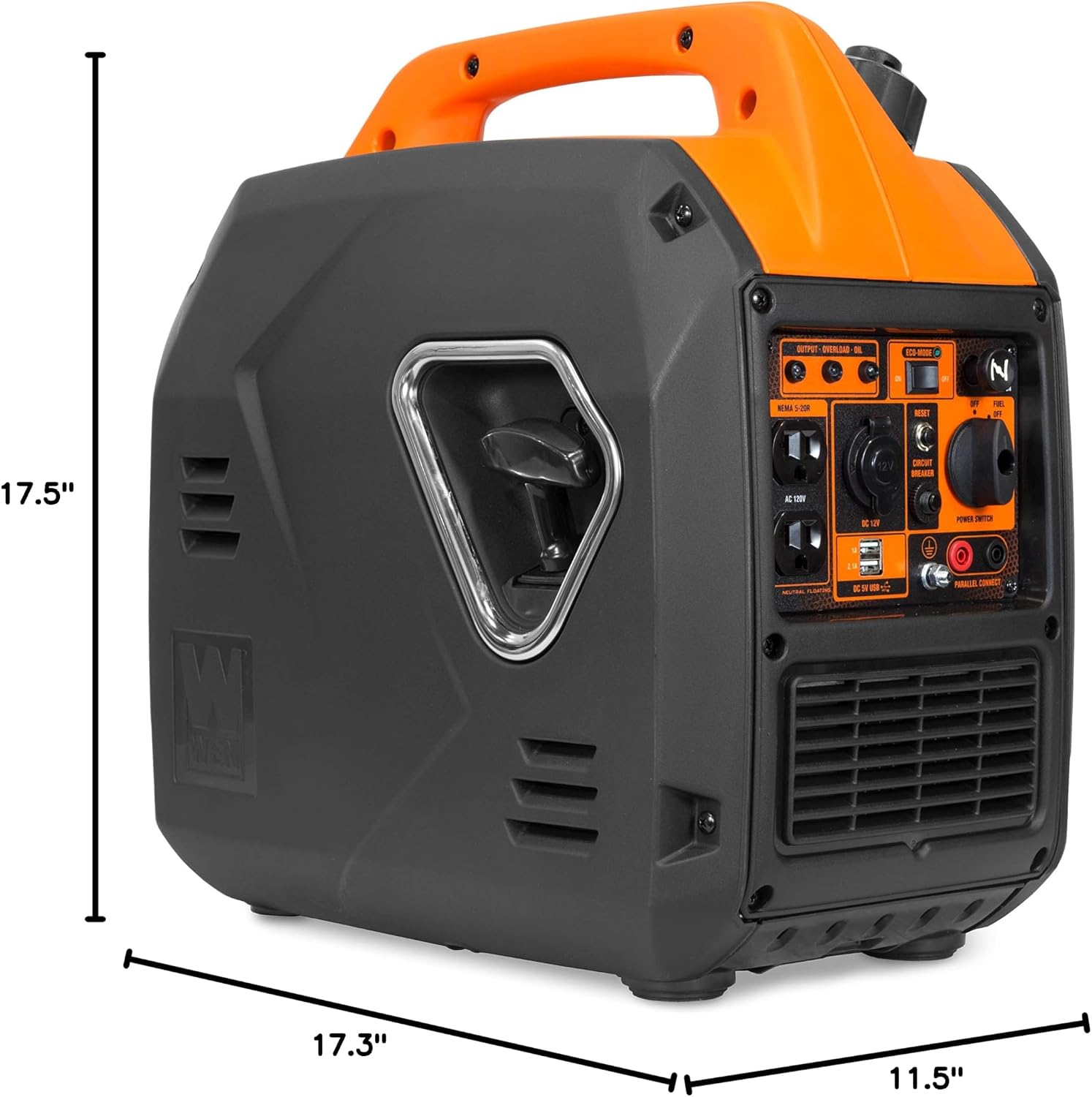 WEN Super Quiet 2350-Watt Portable Inverter Generator with Fuel Shut Off, Gasoline Power, Ultra Lightweight (56235i), Black