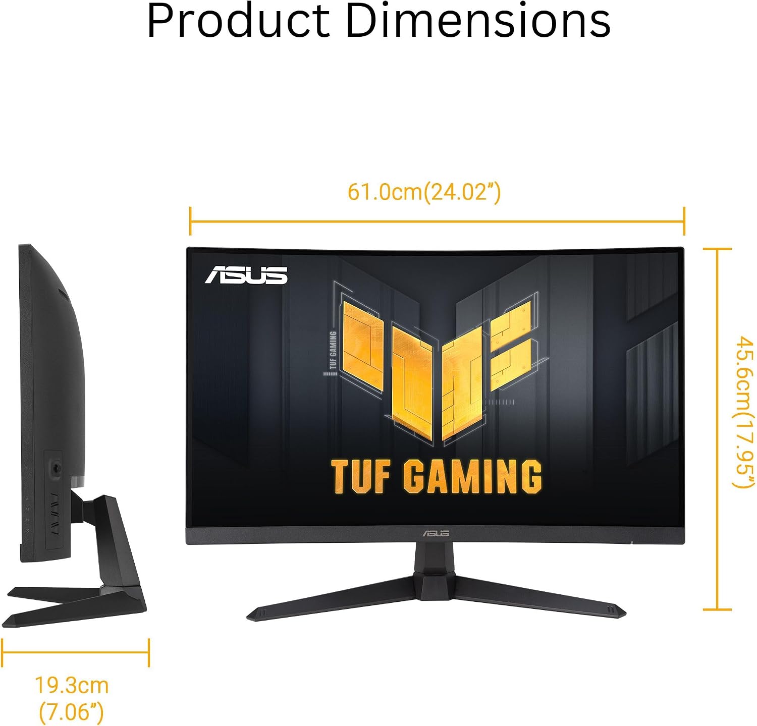 ASUS TUF Gaming 27' 1440P Curved HDR Gaming Monitor (VG27WQ3B) - QHD (2560 x 1440), 180Hz, 0.5ms, Extreme Low Motion Blur, FreeSync, 90% DCI-P3, DisplayWidget, 3 yr Warranty