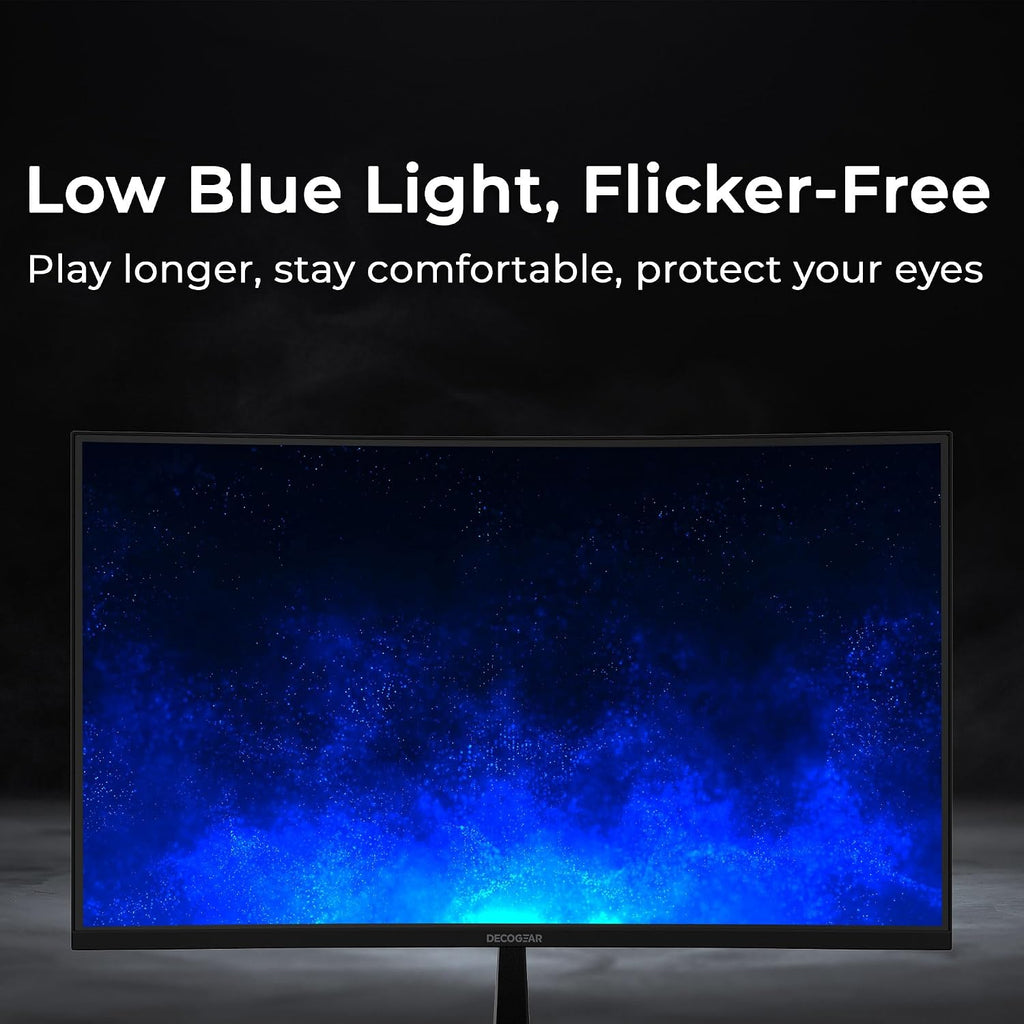 Deco Gear 27' 240Hz Curved Gaming Monitor, 1500R VA, FHD 1080p, HDR, 99% sRGB, Premium Adaptive-Sync, 5ms OD, HDMI & DisplayPort, FPS/RTS Modes, PC & Console Compatible, American Seller