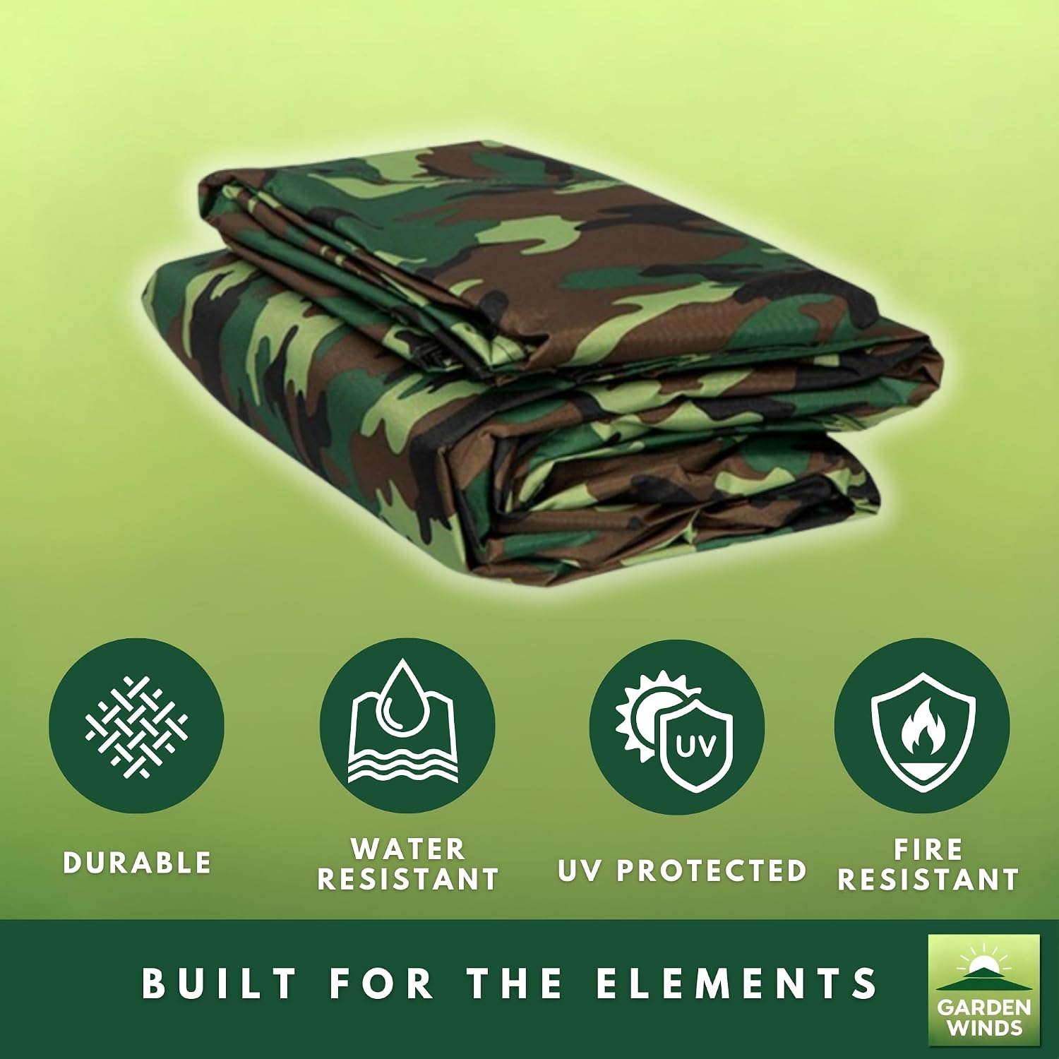 Garden Winds Durable 350 Replacement Canopy Top Compatible with Westbrook 10' x 12' Gazebo Model A101007903 - Camo Green
