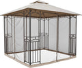 Garden Winds Reinforced RipLock 350 Replacement Canopy Top and Netting Set Compatible with 11' x 9' Gazebo Model 5LGZ7262-V4 - Beige