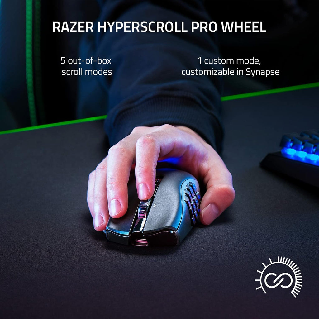 Razer Naga V2 Pro Mouse Right-Hand Rf Wireless + Bluetooth + USB, W128281627 (Rf Wireless + Bluetooth + USB Type-C Optical 30000 Dpi)