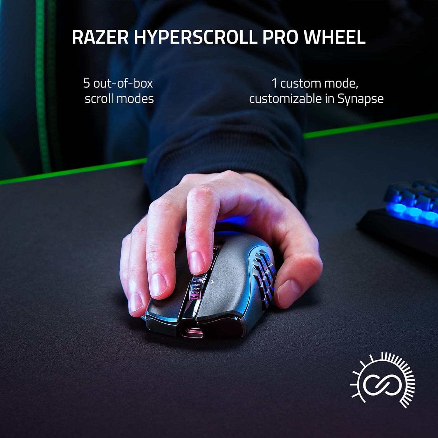 Razer Naga V2 Pro Mouse Right-Hand Rf Wireless + Bluetooth + USB, W128281627 (Rf Wireless + Bluetooth + USB Type-C Optical 30000 Dpi)