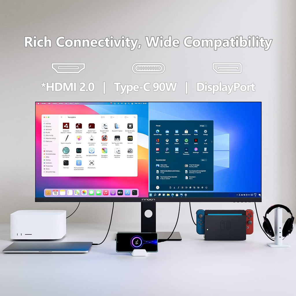 INNOCN 40C1R Ultrawide Monitor 40' WQHD 3440 x 1440p 144Hz FreeSync Premium HDR400 21:9 Computer Display 95% DCI-P3 500Nits IPS USB Type-C HDMI Tilt/Height Adjustable, Mountable