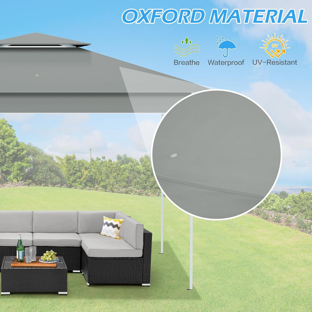 ECOTOUGE 13×13 Canopy Tent Instant Shelter Canopy with Carrying Roller Bag, Outdoor Party Gazebo with Waterproof and UV Resistant for Parties, Camping, Picnic (Dark Grey)