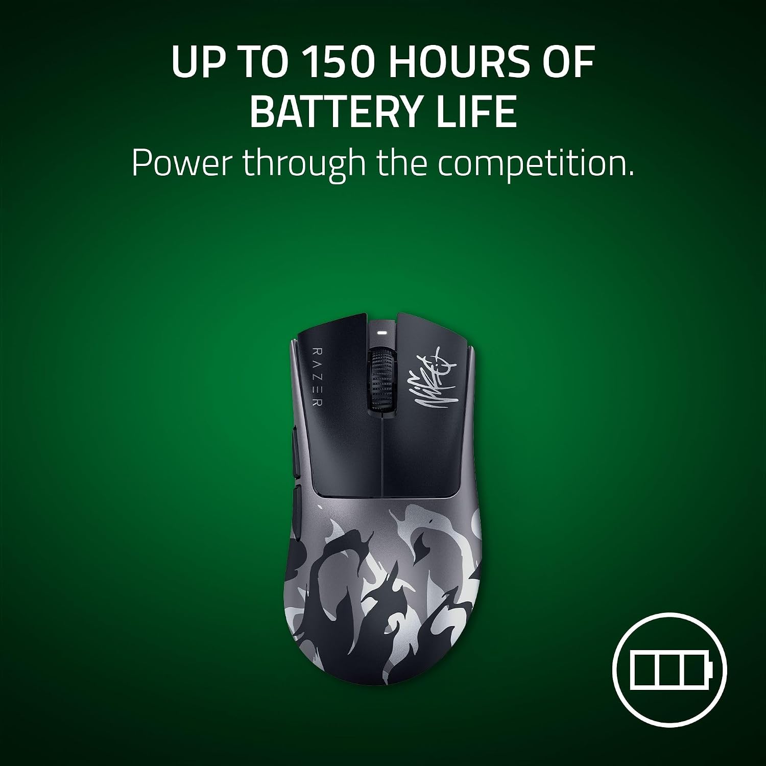 Razer DeathAdder V4 Pro Wireless Gaming Mouse: 57g Lightweight - 8000Hz Polling Rate - Optical Scroll Wheel - Optical Switches Gen-4 - Focus Pro 45K Sensor Gen-2 - Up to 150 Hr Battery - Niko Edition