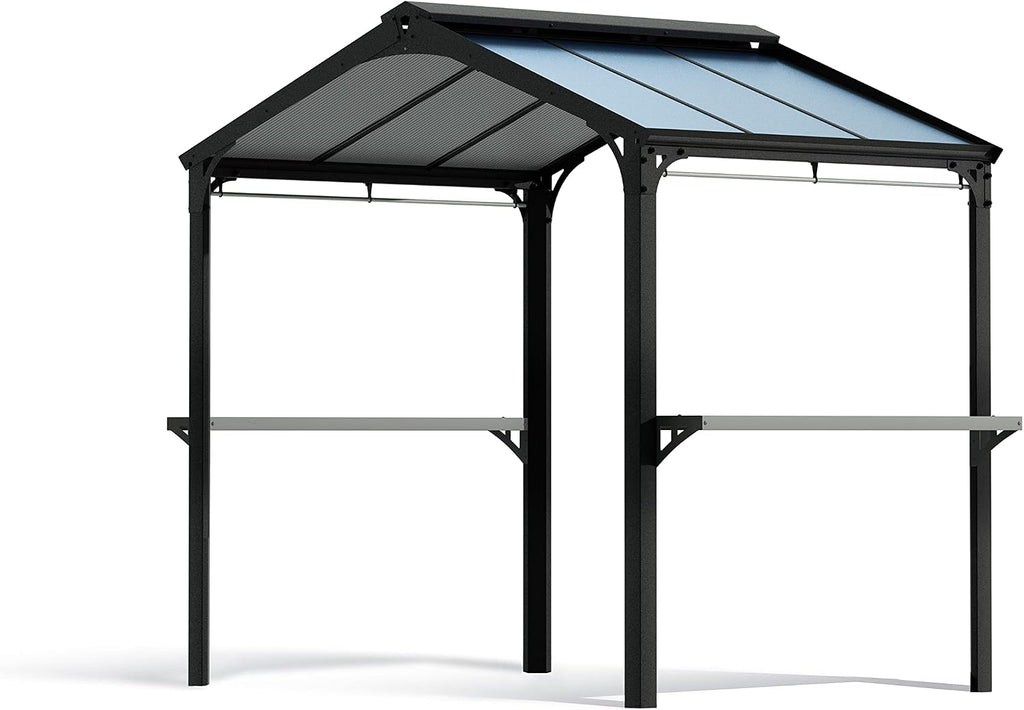Palram - Canopia Austin 6' x 8' BBQ Grill Gazebo, Gray Polycarbonate Panels, Metal Frame Hardtop, Weather Protection & Shade Grilling Station for Deck, Backyard Bar and Grill