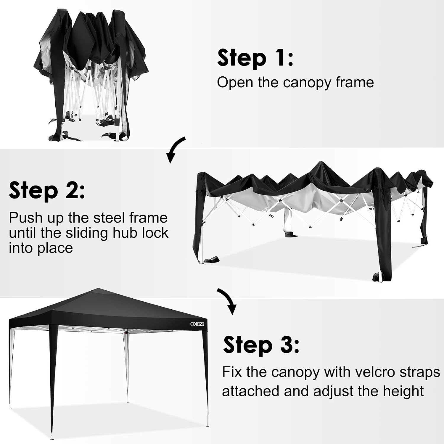 COBIZI 8x8 FT Outdoor Canopy Tent,Dark Green