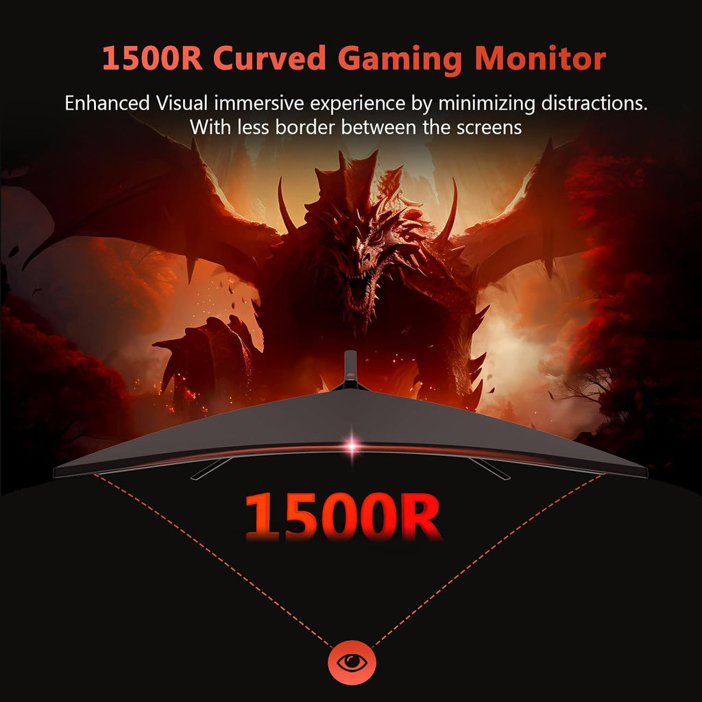 Z-Edge 30' Curved Gaming Monitor, WFHD1080P 200Hz 165Hz Monitor, MPRT 1ms, 21:9 Aspect Ratio, 1500R Curved, 16.7M Colors, 3000:1 Contrast, UG30 PIP-PBP, 2X DP 1.4 Ports and 2X HDMI 2.0 Port