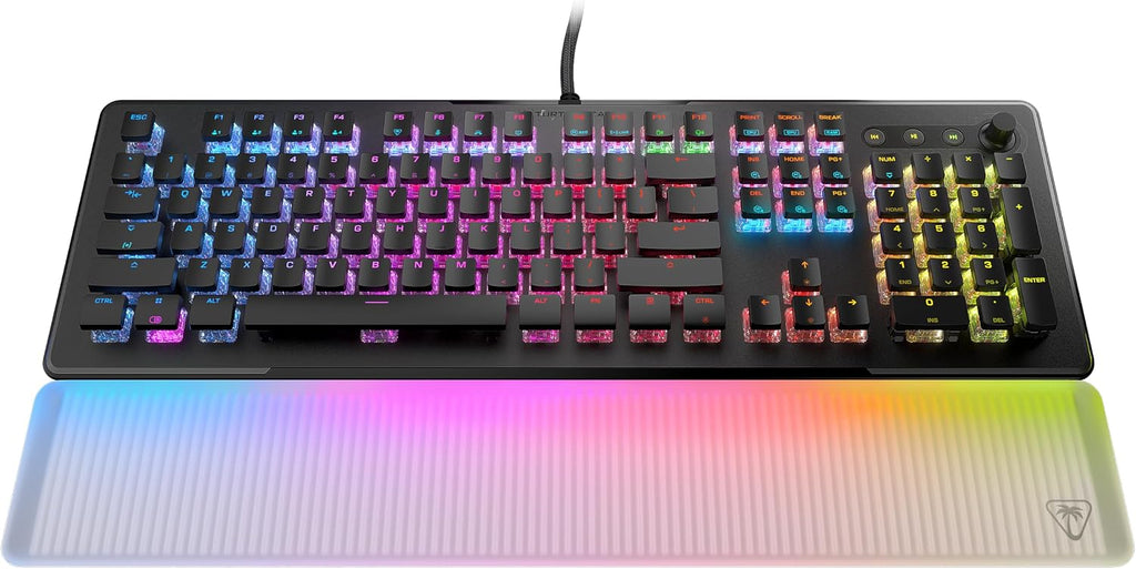 Turtle Beach Vulcan II Max – Optical-Mechanical PC Gaming Keyboard, Customizable RGB Illuminated Keys and Palm Rest, Smart Keys, Titan II Smooth Linear Switches, 200M Keystroke Durability – Black
