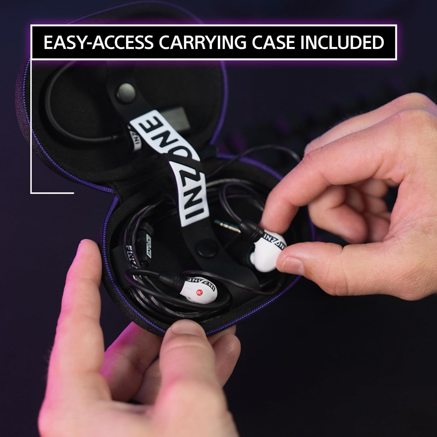 Sony INZONE E9 Wired in-Ear Monitor for Gaming, Tuned for FPS Games, Sound Isolating Earbuds, Comfortable Fit, Low Profile Design, 360 Spatial Sound, Case Included, Developed with Fnatic, Black