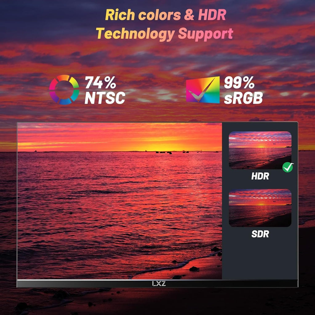 LXZ 24.5 Inch 300Hz 240Hz Gaming Monitor, FHD 1920x1080 VA Panel 1ms Computer Monitor, HDR Mode, Adaptive sync, FreeSync Compatible DP x2, HDMI x2, Ultra Thin Triangle Base, VESA 75mm x 75mm