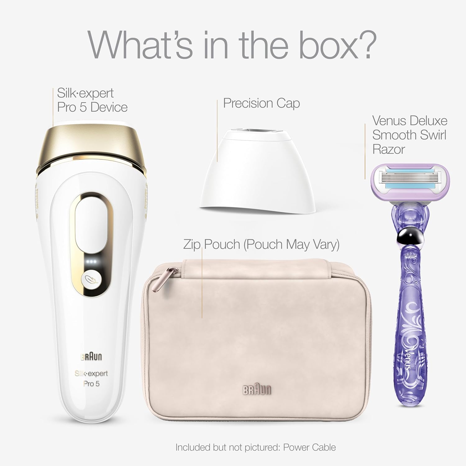 Braun IPL, Silk·Expert Pro 5, IPL Hair Removal for Women and Men, Permanent Laser Hair Reduction At-Home, 2 Heads, Pouch, IPL5137