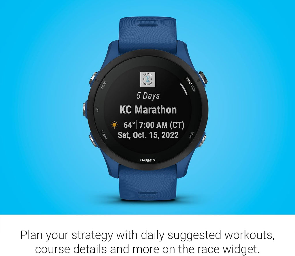 Garmin Forerunner® 255, GPS Running Smartwatch, Advanced Insights, Long-Lasting Battery, Tidal Blue