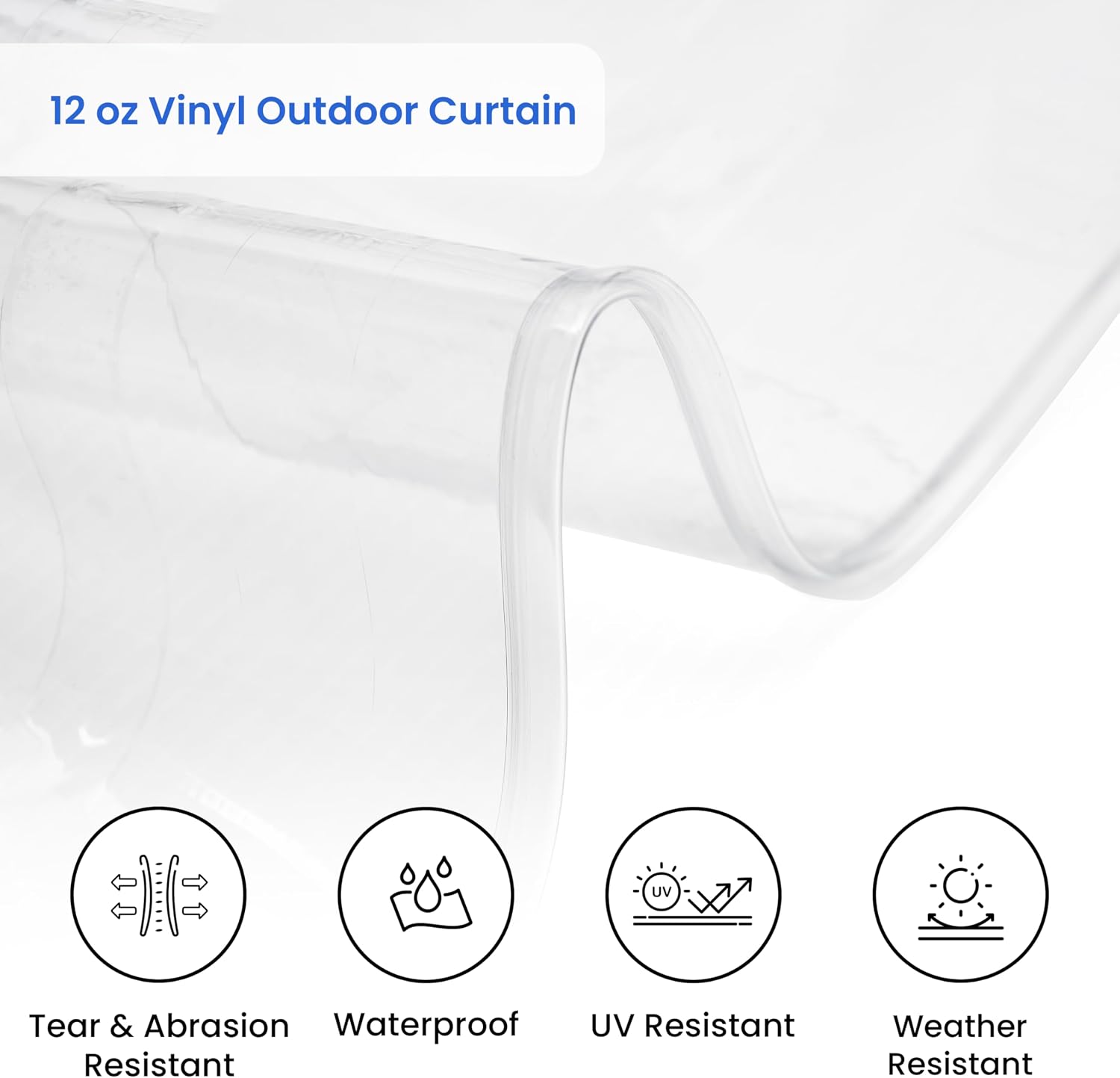 Covers & All Outdoor Clear Curtains for Patio Waterproof – 18 oz Outdoor Tarp Clear Vinyl Curtains, Gazebo Curtains with Brass Grommets for Pergola, Porch & Patio Walls for Winter (15 x 7 ft)