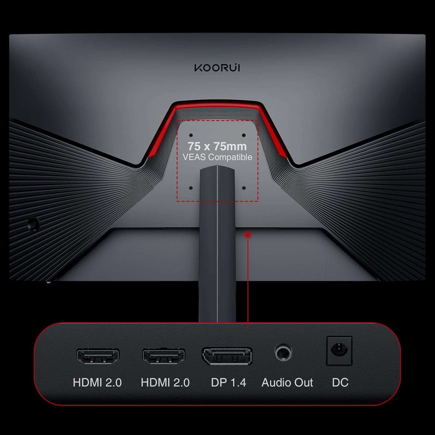 KOORUI 27 Inch Gaming Monitor 240hz, 1ms, FHD 1920x1080, 90% DCI-P3, 100% sRGB Color Gamut, Adaptive Sync Compatible, HDMI, DisplayPort, Black, GN02