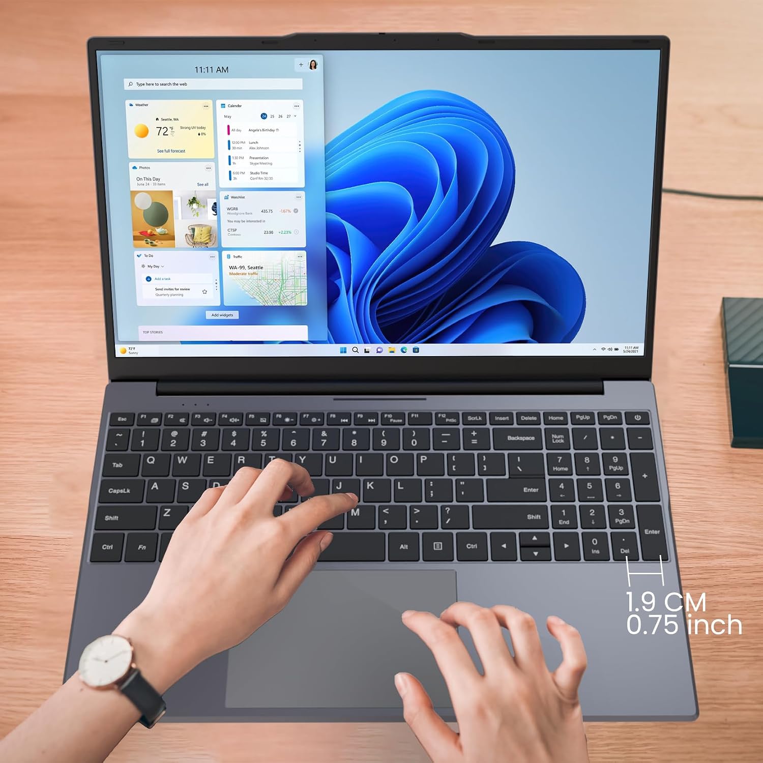 Phatom 15.6' FHD Laptop Computers, Compatible with Windows 11, Pentium Gold (Beats Pentium, Celeron), Cooling Fan, 4GB RAM, 128GB SSD, Up to 2TB, HDMI, for Business, Student