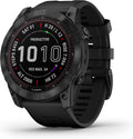 Garmin Fenix 7X Sapphire Solar, Larger Sized Adventure smartwatch, with Solar Charging Capabilities, Rugged Outdoor Watch with GPS, Touchscreen, Wellness Features, Black DLC Titanium with Black Band