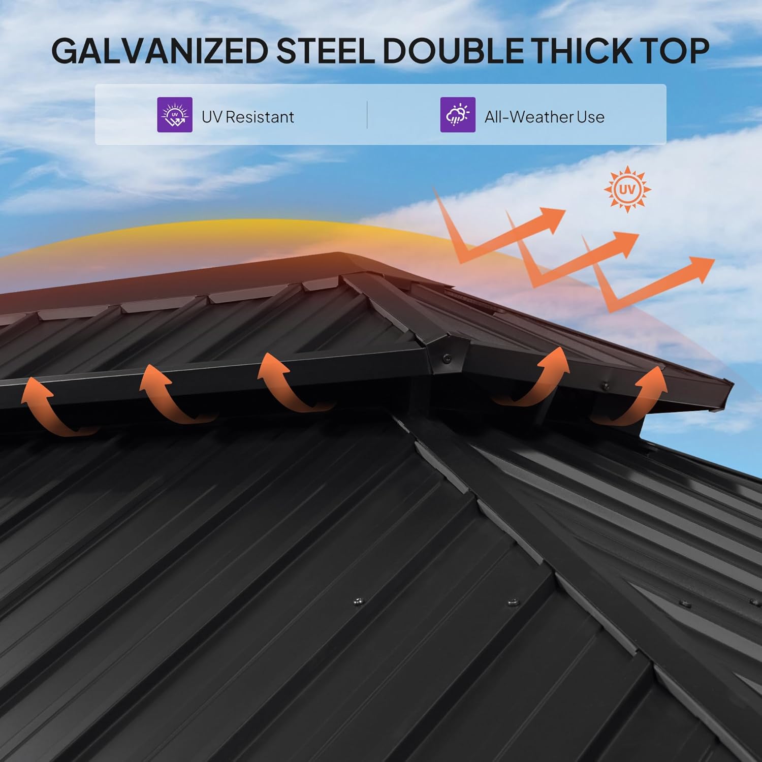 PURPLE LEAF Hardtop Gazebo Sunroom 10' x 13', Enclosed Patio Solarium with Mesh & Removable PC Panels, Magnetic Sliding Doors Outdoor Living Space for Backyard Lounge, Dining & Spa