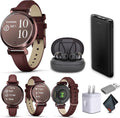 Garmin Lily 2 Classic Small and Stylish Smartwatch Up to 5 Days Battery Life Hidden Display Patterned Lens Dark Bronze with Mulberry (010-02839-03) Fitness Smart Watch Bundle for Women