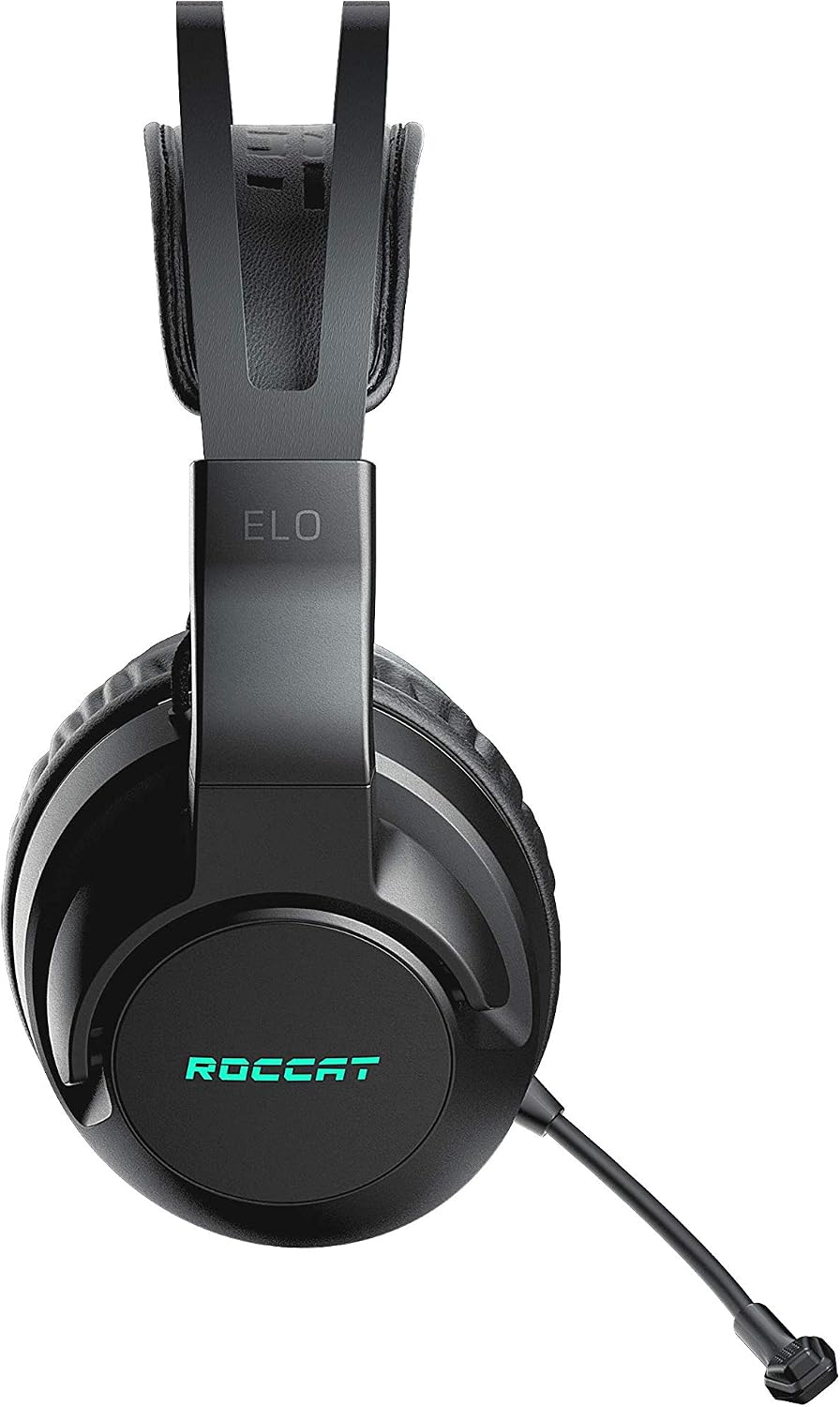 ROCCAT Elo 7.1 Air PC Wireless Gaming Headset, Surround Sound Headphones with Detachable Noise Cancelling Microphone, 50mm Drivers, 24 Hr Battery Life, RGB Lighting, Black