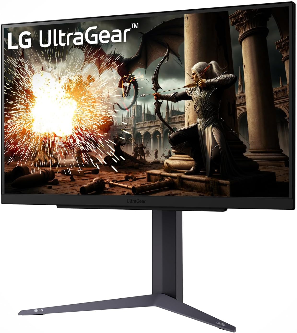 LG 27GS75QX-B 27-inch Ultragear QHD (2560x1440) Gaming Monitor, 180Hz (O/C 200Hz), 1ms, IPS, NVIDIA G-SYNC Compatible, AMD FreeSync, HDR10, Tilt/Height/Pivot Stand, HDMI, DisplayPort, Black