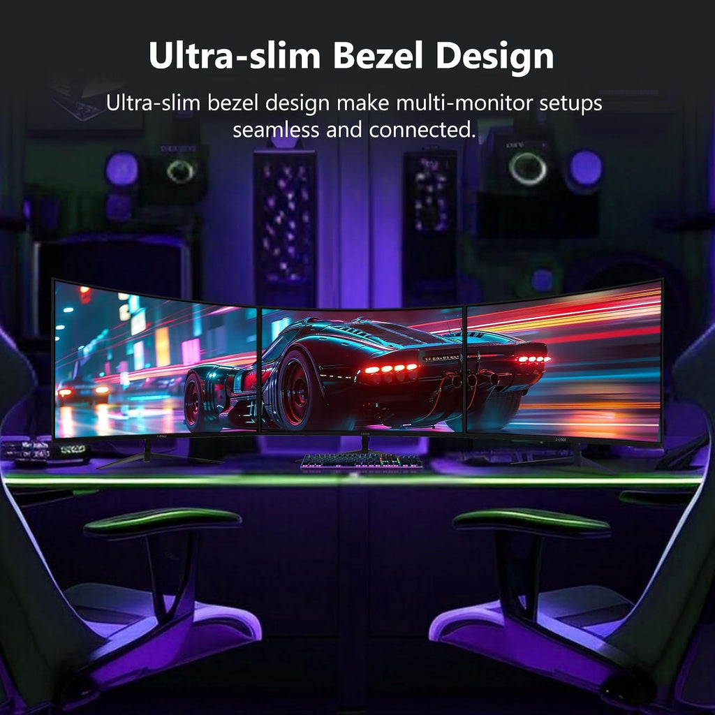 Z-Edge 27 inch Curved Gaming Monitor, FHD 1080P 180Hz 165Hz 144Hz Curved 1500R PC Monitor, MPRT 1ms, FreeSync, Low Blue Light, 350nits,16.7M Colors, UG27 Frameless Bezel, 1X DP and 1X HDMI