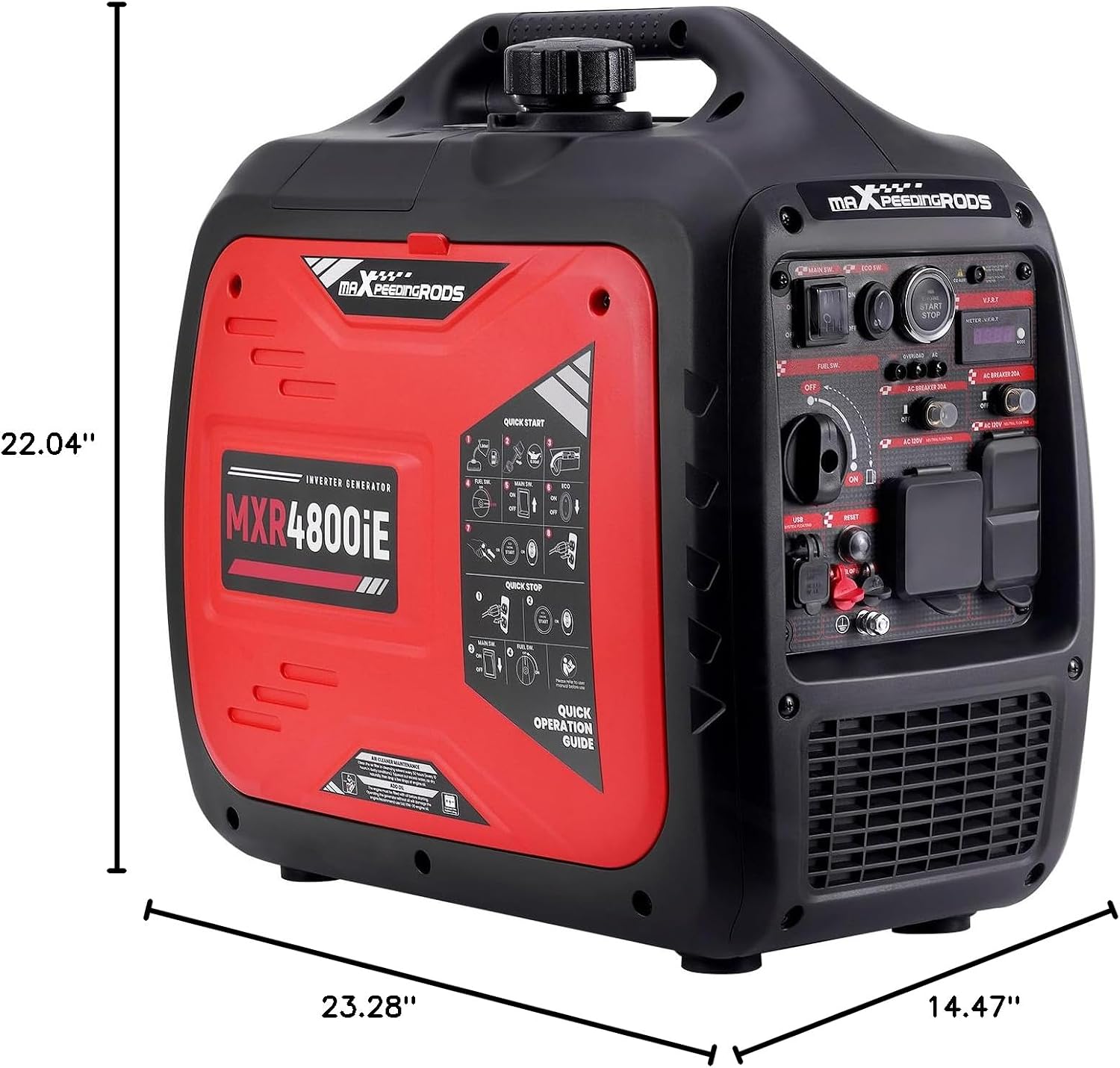 maXpeedingrods 4800W Gasoline Inverter Generator, Electric Start and Remote Start, Gas Powered Generator for Outdoor Camping, Home Backup, EPA Compliant