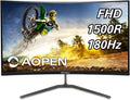 AOPEN by Acer 27HC5R S3biip 27' Full HD (1920 x 1080) VA 1500R Curved Gaming Monitor |AMD FreeSync Premium | 180Hz Refresh Rate | 1ms TVR | HDR 10 Support | Ports:1xDisplay Port 1.4 & 2xHDMI 2.0,16:9