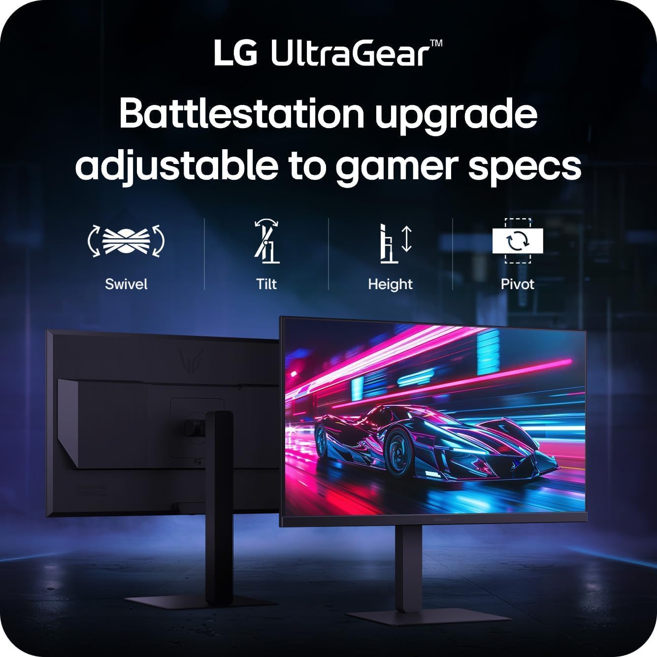LG 27' QHD (2560 x 1440) IPS Gaming Monitor | 300Hz, 1ms | USB Type-C, HDMI 2.1 | NVIDIA G-Sync Compatible, AMD FreeSync Premium | 95% DCI-P3 | Built-in Speaker | Tilt/Height/Swivel/Pivot Stand