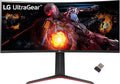 LG 34' Ultragear Curved Gaming Monitor, 21:9 QHD(3440 x 1440) Display, sRGB 99% Color Gamut, 160Hz, VA with HDR 10 Compatibility and AMD FreeSync Premium, Black, 34GP63A-B, with USB Wi-Fi