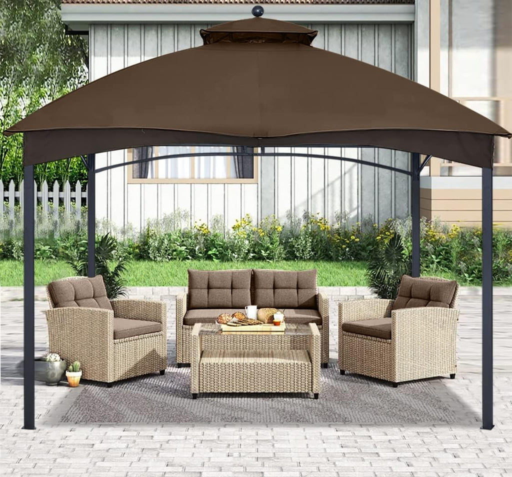 ABCCANOPY Gazebo Replacement Canopy Top for Lowe's Allen Roth #GF-12S004B-1,Brown