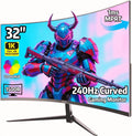 ZZA 32 Inch Curved Gaming Monitor 240Hz Curved Monitor Computer Monitor-HDMI DP USB Headphone Ports,1080p 1K FHD Ultra Slim Curved Screen with Wide Angle,High Refresh Rate Immersive PS5 Xbox PC Gaming