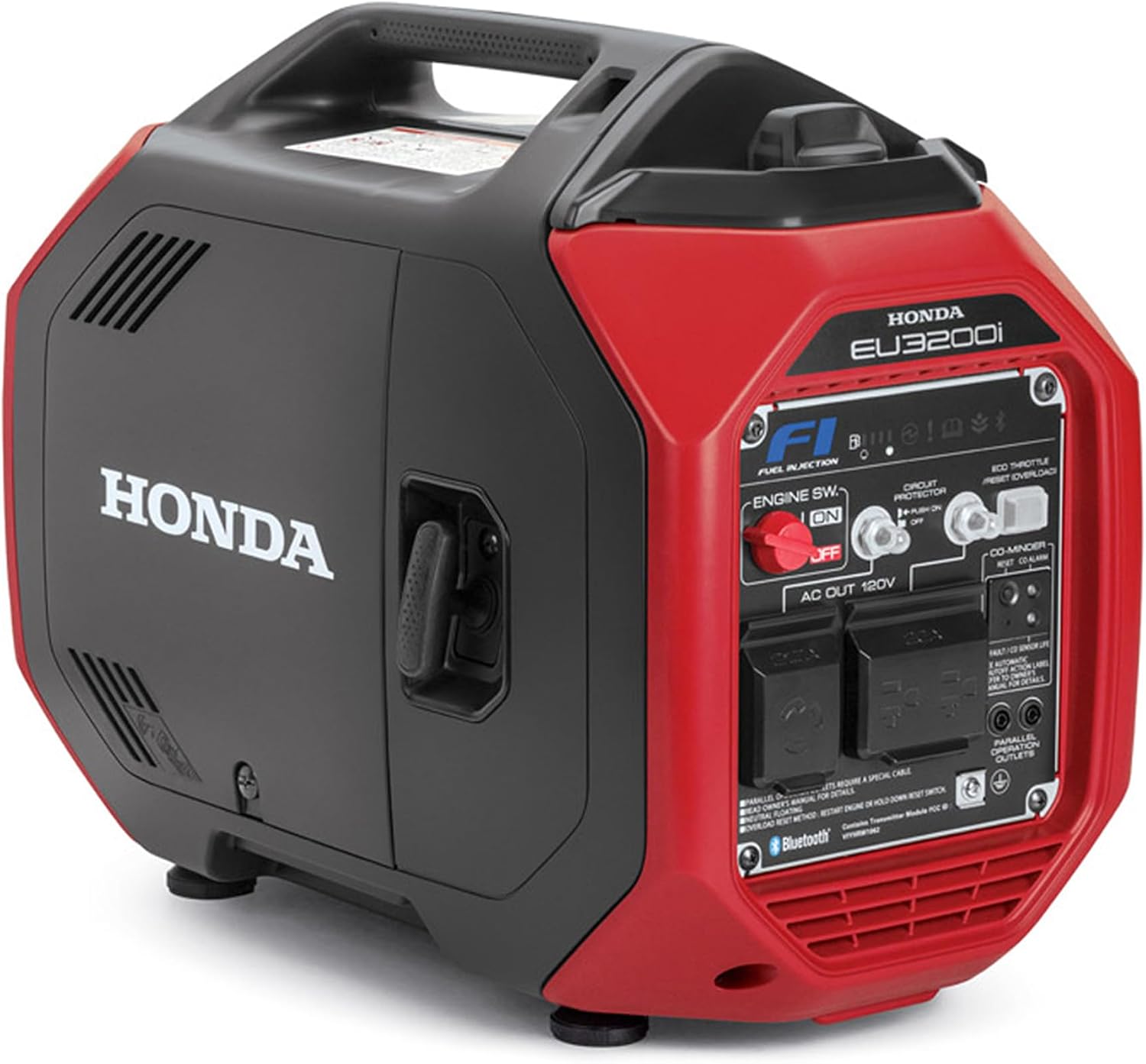 Honda EU3200i 3200 Watt Inverter Generator, Super Quiet 120V Gas Powered Portable Generator for Camping, RV or Home Backup Power Supply, Up to 8.6 Hour Run Time (EU3200IAN)