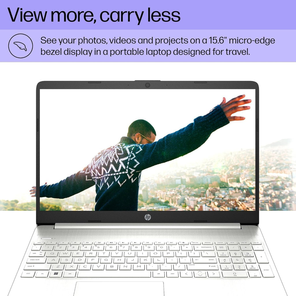 HP 15 inch Laptop, FHD Non-Touch Display, Intel Core i5, 12 GB RAM, 256GB PCIe SSD, Intel UHD Graphics, Windows 11 Home, Natural Silver, 15-dy2795wm