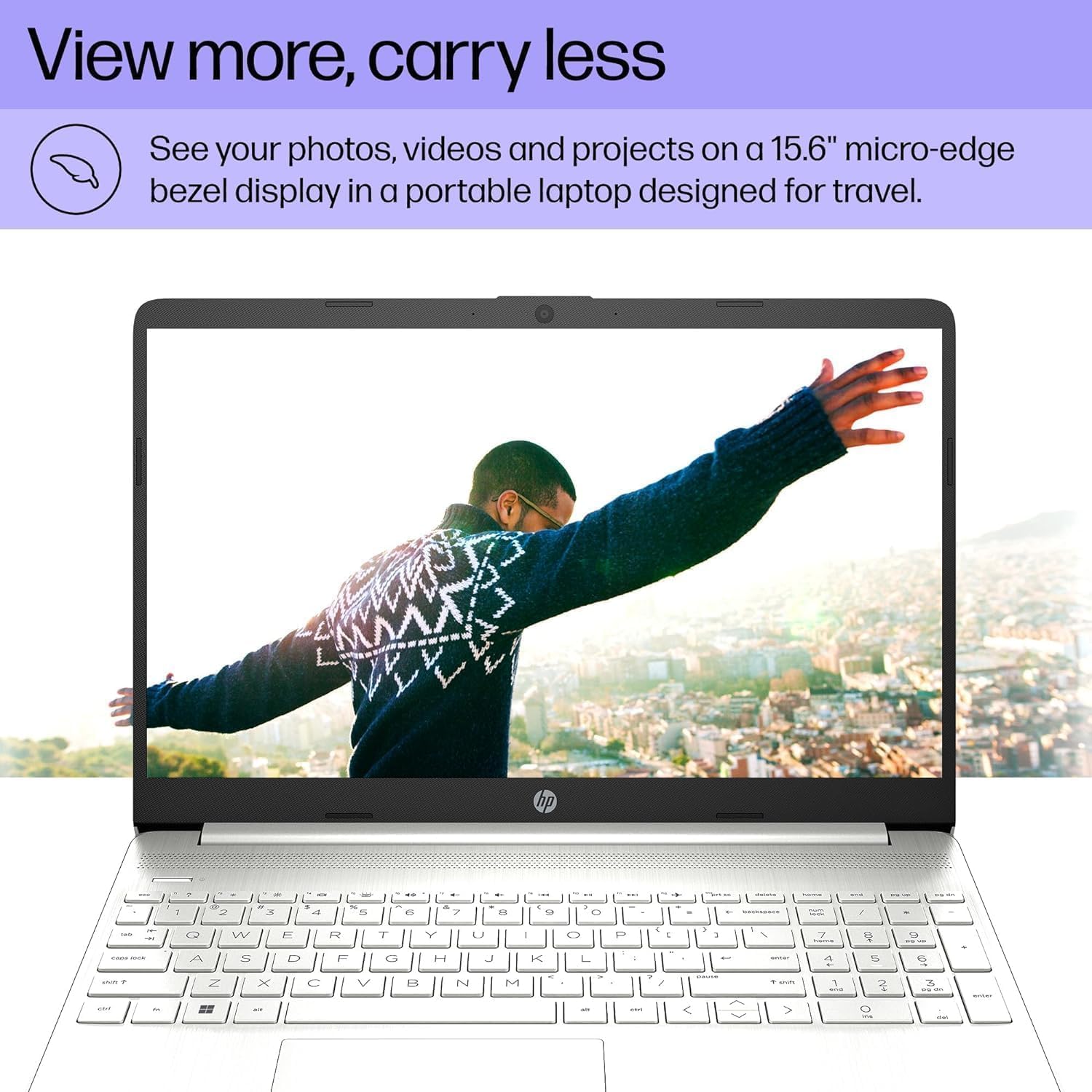 HP 15 inch Laptop, FHD Non-Touch Display, Intel Core i5, 12 GB RAM, 256GB PCIe SSD, Intel UHD Graphics, Windows 11 Home, Natural Silver, 15-dy2795wm