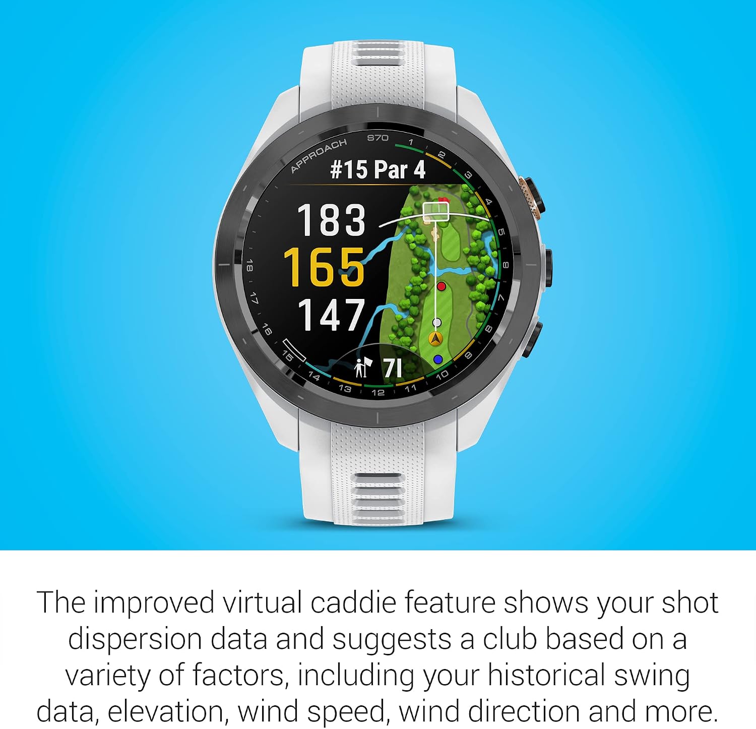 Garmin Approach S70 Golf Smartwatch | AMOLED Display | Shot Execution/Putt Alignment | Golfing System with Approach CT10 Starter Kit, Club Tracking System (3 Sensors) and Signature Stand Power Bundle