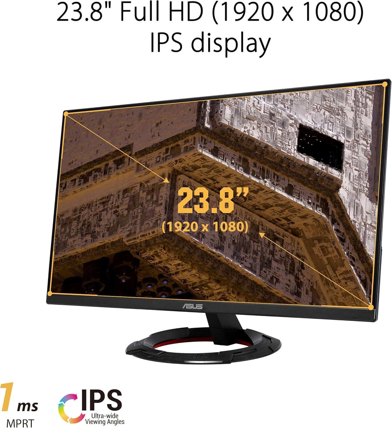 ASUS TUF Gaming 23.8'' FHD (1920x1080) Gaming Monitor, IPS, 165Hz, 1ms, VG249Q1RY, DisplayPort, HDMI, Black