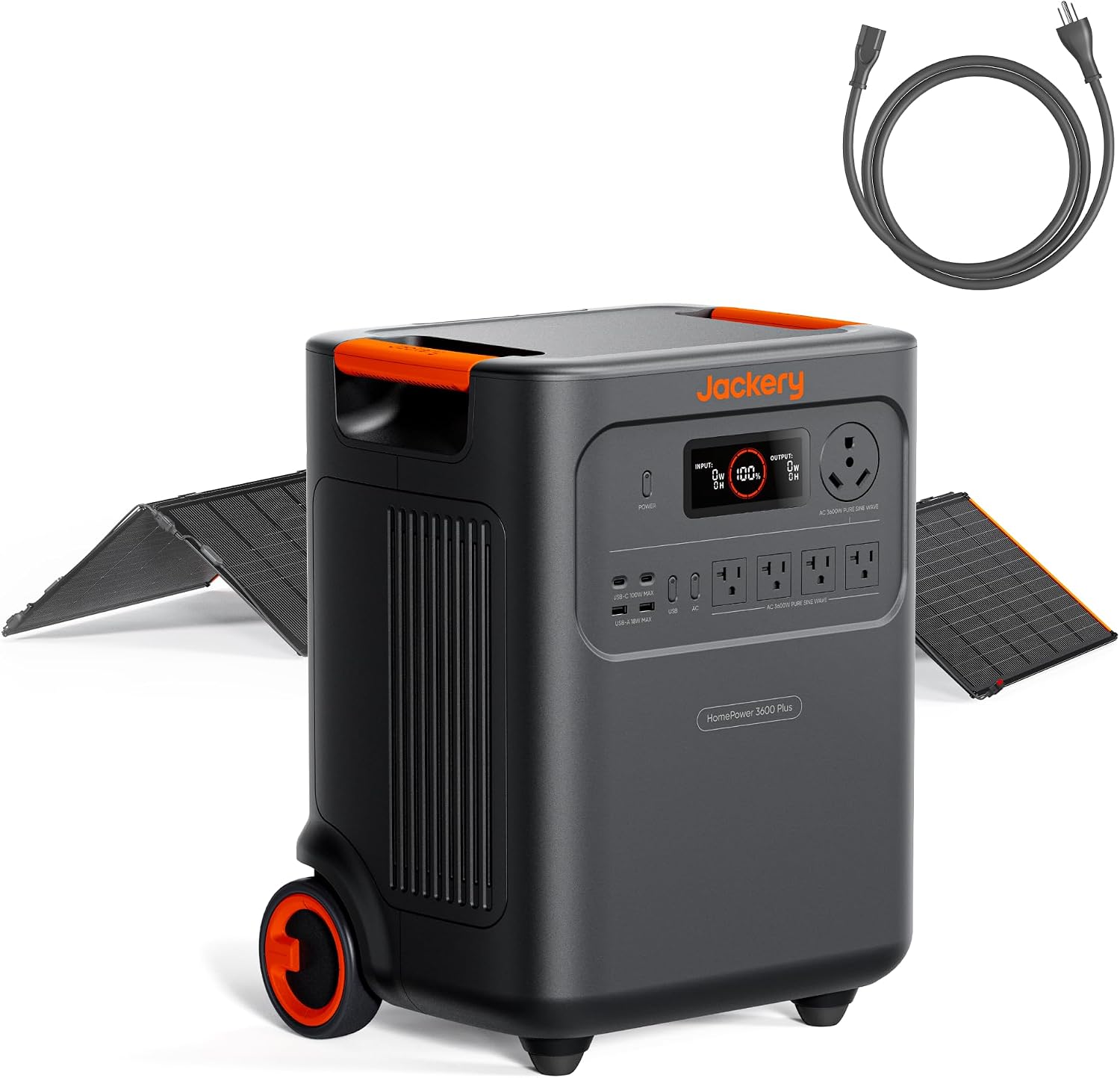 Jackery HomePower 3600 Plus Portable Power Station with 500X Solar Panels, 3600W AC Output, 3584Wh LFP Solar Generator, Expandable up to 21kWh, Essential Home Backup for Home Use, Emergencies, RV