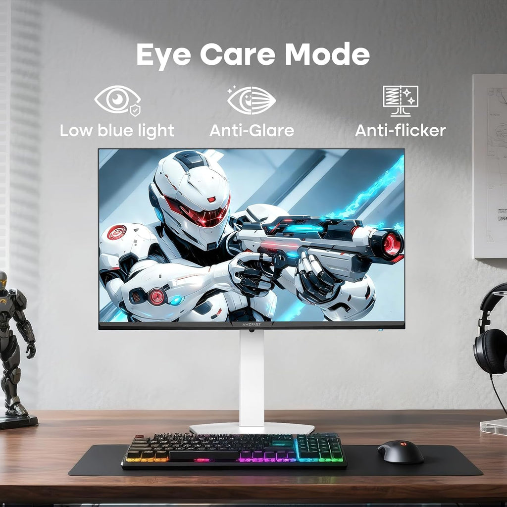 Amzfast 24 Inch Gaming Monitor 180Hz QHD (2560 ×1440) Fast IPS Monitor, 1ms G-SYNC Compatible, Built-in Speakers, 96% DCI-P3, HDR10, Height Adjustable, HDMI 2.0 x 2 & DP 1.4 x 2, AMZG24F6Q