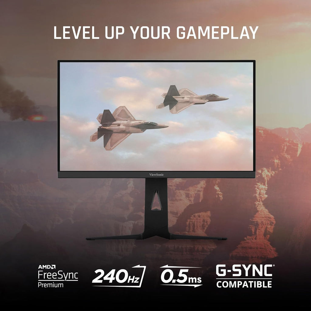 ViewSonic XG2736-2K 27 Inch 1440p Gaming Monitor, IPS with 240Hz and 0.5ms for Pro-Level Gameplay, FreeSync Premium and G-Sync Compatible, Advanced Ergonomics, 65W USB-C, HDMI, and DisplayPort Inputs